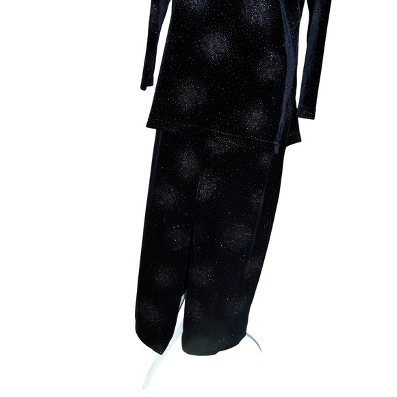Di Marco Dress Top Maxi Skirt Black Velvet Sparkle Holiday Part M/L - Picture 4 of 12